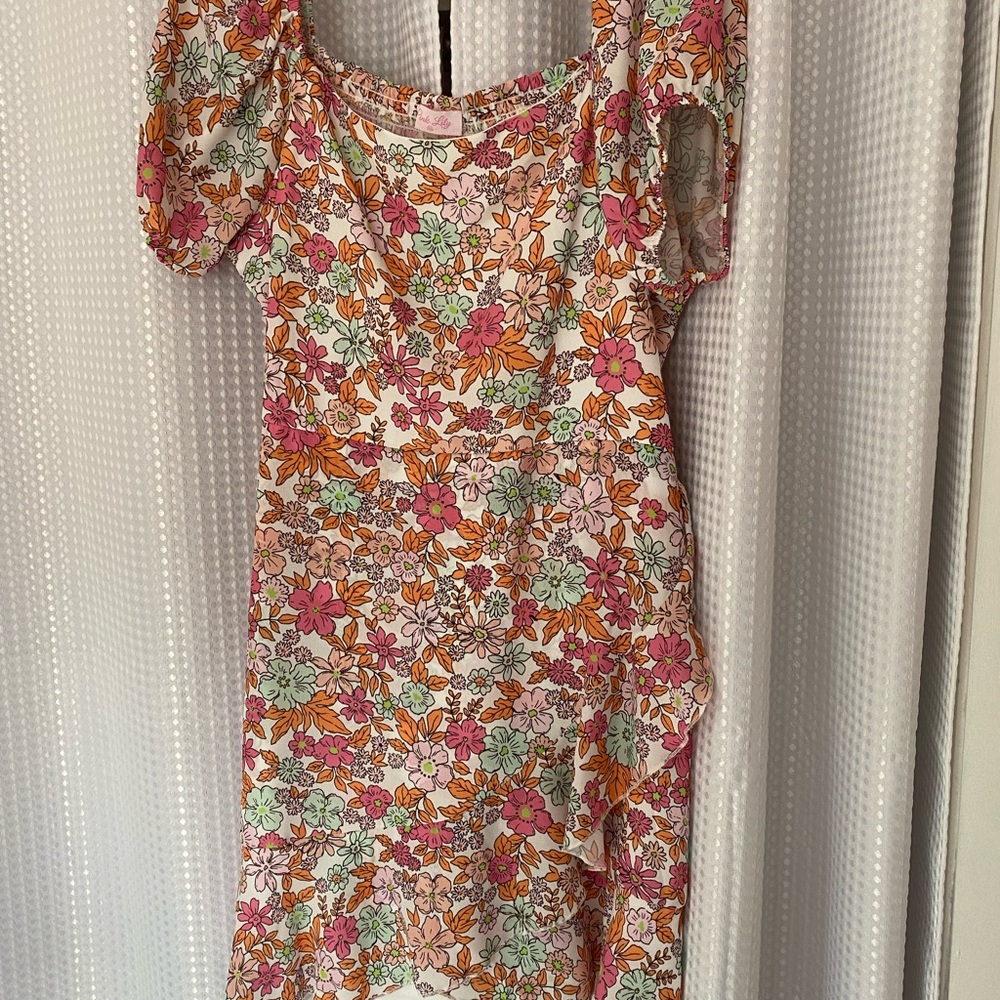 Floral Multicolor Pink Lilly Dress